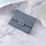 Retro Crocodile Pattern Green Purse Three-Fold PU Small Wallet Women