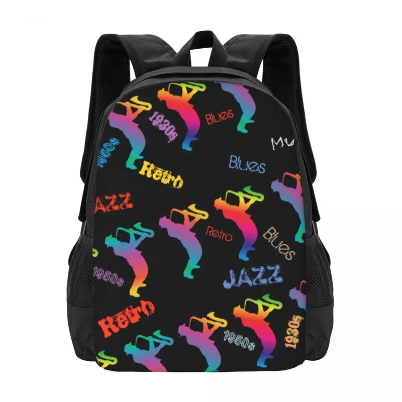 Retro Music Pop Art Backpack Jazz Musicians Student Travel Backpack