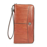 Retro Ladies Wallet Long Leather Zipper Purse Large Capacity Handbag