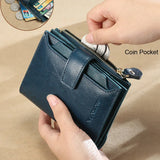 Retro Oil Cowhide Women Wallet Leather Purse Short Zipper Small Coin Wallet