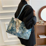 Retro Oil Painting Printed Shoulder Bag for Lady