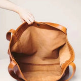 Retro Oil Wax Soft Leather Shoulder Handbag