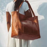 Retro Oil Wax Soft Leather Shoulder Handbag