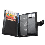 Retro Oil-wax Complex Buckle Leather Passport Cover RFID Blocking