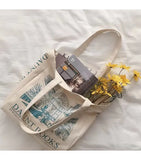 One Shoulder Bag Women Retro Canvas Large Capacity Shopping Bag