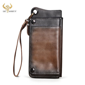 Retro Leather Organizer Travel Checkbook Wallet Purse Clutch Men ck001