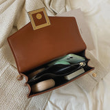 Retro PU Leather Flap Crossbody Bag for Women Totes Handbag