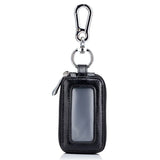 Retro PU Leather Double Pocket Mini Wallet Key Holder