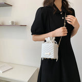 Plaid Pattern Crossbody Bags Retro PU Leather Mini Female Messenger Bags