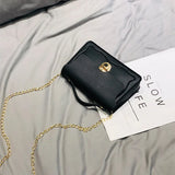 Retro PU Leather Patchwork Metal Chain Messenger Bag