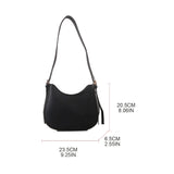 Retro PU Leather Shoulder Bag Women Casual Solid Underarm Bag