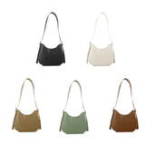 Retro PU Leather Shoulder Bag Women Casual Solid Underarm Bag