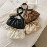Retro PU Leather Small Shoulder Bag for Women Winter Handbag Crossbody Brown