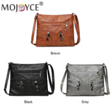 Retro PU Leather Shoulder Bag Women Large Capacity Messenger Small Bags