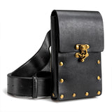 Steampunk Retro PU Leather Waist Bag Women Postman Belt Bag