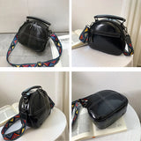 Retro PU Leather Ladies Small Bag Large Capacity Handbag Messenger