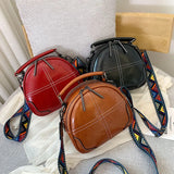 Retro PU Leather Ladies Small Bag Large Capacity Handbag Messenger