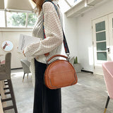 Retro PU Leather Ladies Small Bag Large Capacity Handbag Messenger