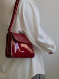 Patent Leather Women's Underarm Bag Small Square Shoulder Messenger Bags