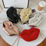 Retro Personality Red Lips Messenger Bag Acrylic Dinner Party Ladies Shoulder Ba