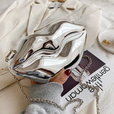 Retro Personality Red Lips Messenger Bag Acrylic Dinner Party Ladies Shoulder Ba