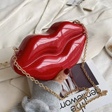 Retro Personality Red Lips Messenger Bag Acrylic Dinner Party Ladies Shoulder Ba