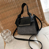 Plaid Crossbody Handbag Totes Women Casual PU Leather Shoulder Purse
