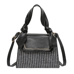 Plaid Crossbody Handbag Totes Women Casual PU Leather Shoulder Purse
