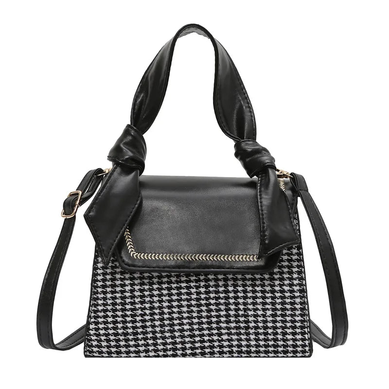 Plaid Crossbody Handbag Totes Women Casual PU Leather Shoulder Purse