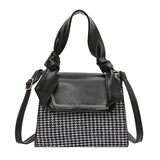 Plaid Crossbody Handbag Totes Women Casual PU Leather Shoulder Purse