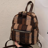 Retro Plaid Mini Single Women Summer Style One-shoulder Bag Soft Travel Schoolba