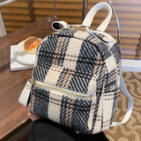 Retro Plaid Mini Single Women Summer Style One-shoulder Bag Soft Travel Schoolba