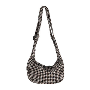 Retro Plaid Crossbody Bag Street Shoulder Bag for Women