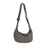 Retro Plaid Crossbody Bag Street Shoulder Bag for Women
