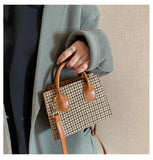 Plaid Pattern Women Messenger Bag Small Tote Shoulder Bags Clutch Purse Handbags