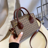 Plaid Pattern Women Messenger Bag Small Tote Shoulder Bags Clutch Purse Handbags
