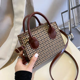 Plaid Pattern Women Messenger Bag Small Tote Shoulder Bags Clutch Purse Handbags
