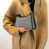 Retro Plaid Printing Shoulder Bag Fashion Ladies Holiday Travel Bag