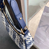 Plaid Women's Shoulder Messenger Bag Half Moon Small Tote Purse Handbags