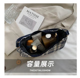 Plaid Women's Hobo Underarm Bag Small Shoulder Bags Mini Tote Purse Handbag