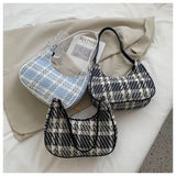 Plaid Women's Hobo Underarm Bag Small Shoulder Bags Mini Tote Purse Handbag