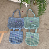 Plaid Women's Woolen Shoulder Bag Large Capacity Handbag