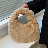Retro Plush Bag Autumn Winter Women's Handbag Tote