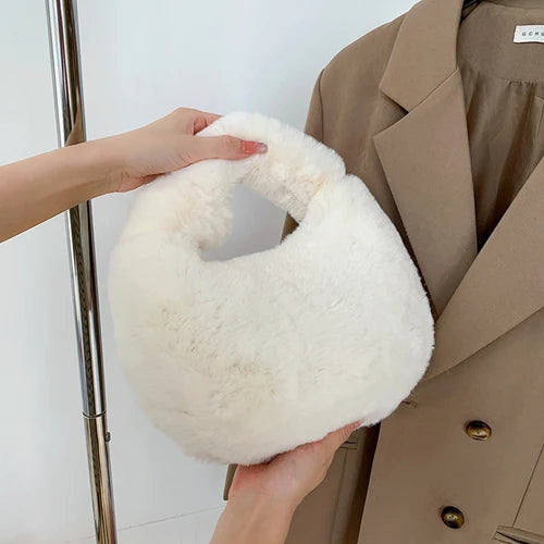 Retro Plush Bag Autumn Winter Women's Handbag Tote