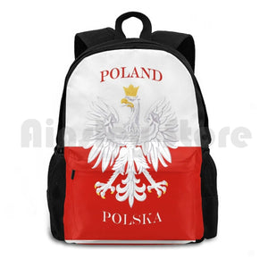 Vintage Polish Polska Flag Outdoor Hiking Backpack