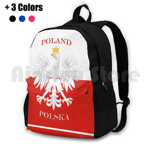 Vintage Polish Polska Flag Outdoor Hiking Backpack