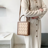 Retro Solid Spring Stitching Crossbody Small Women Bag