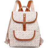 Retro Print PU Leather Backpack - Anti Theft & Water Repellent