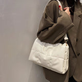 Retro Pu Ladies Shoulder Bag Winter Messenger Bag Solid Cover Type Messenger Bag