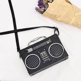 Retro Radio Box Shoulder Bag Crossbody Purse